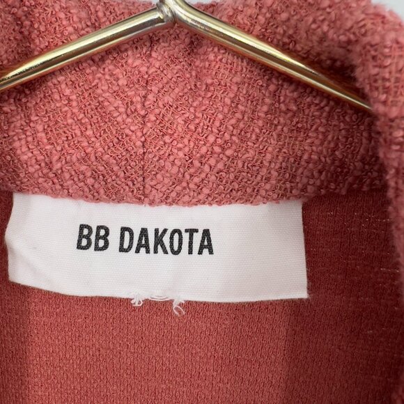 BB Dakota Women’s Open Front Blazer Cardigan Jacket Pink Textured Knit Pockets - Picture 7 of 10